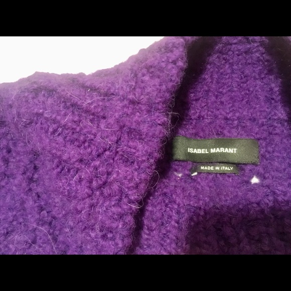 purple chunk-knit wool sweater, crop Isabel Marant - Picture 2 of 8